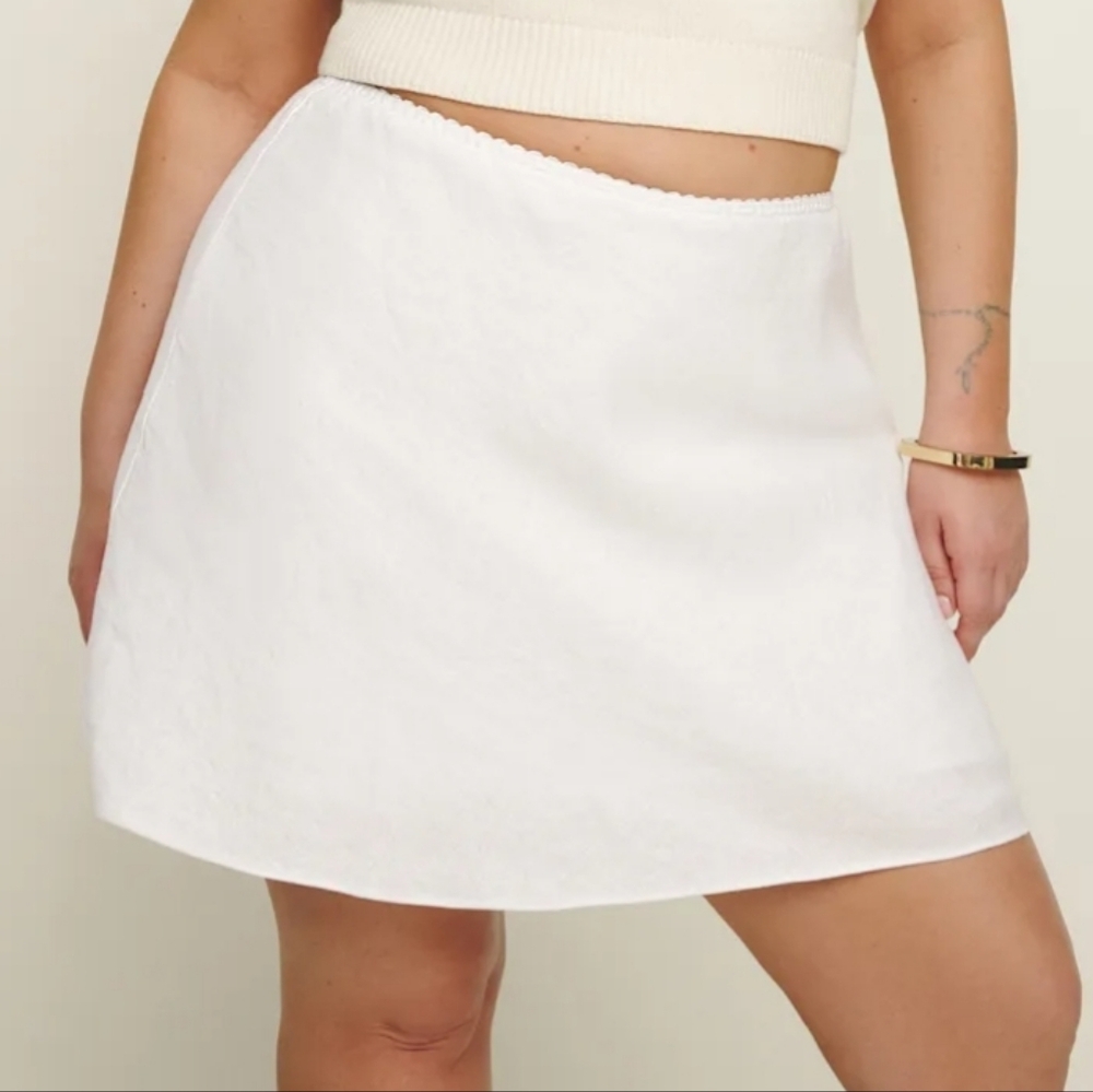 Reformation 1x Linen Skirt Brandy Nwt